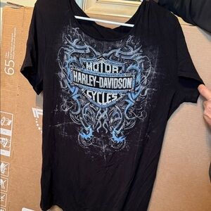 Harley-Davidson Black and Blue Graphic Tee